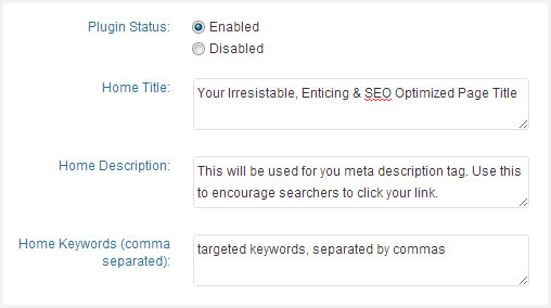 Custom page title & meta tags