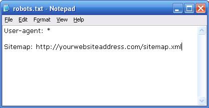 Screenshot of a sample robots.txt file