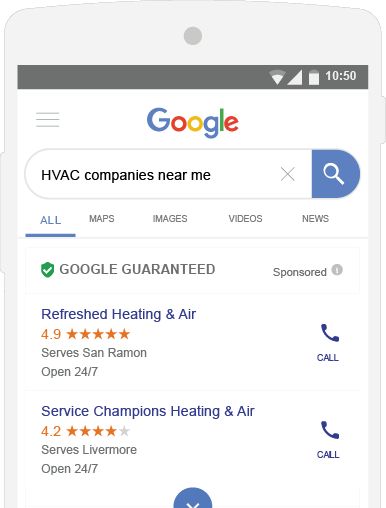 Local Service Ads search results mobile and desktop