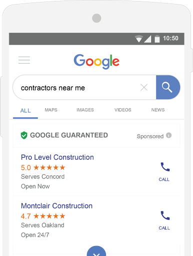 Local Service Ads search results mobile and desktop