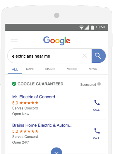 Local Service Ads search results mobile and desktop