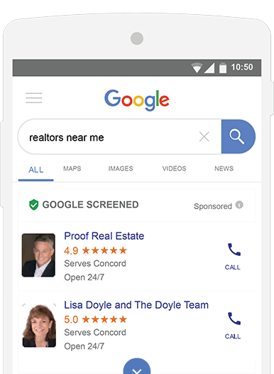 Local Service Ads search results mobile and desktop